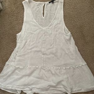 White Swiss dot tank top
